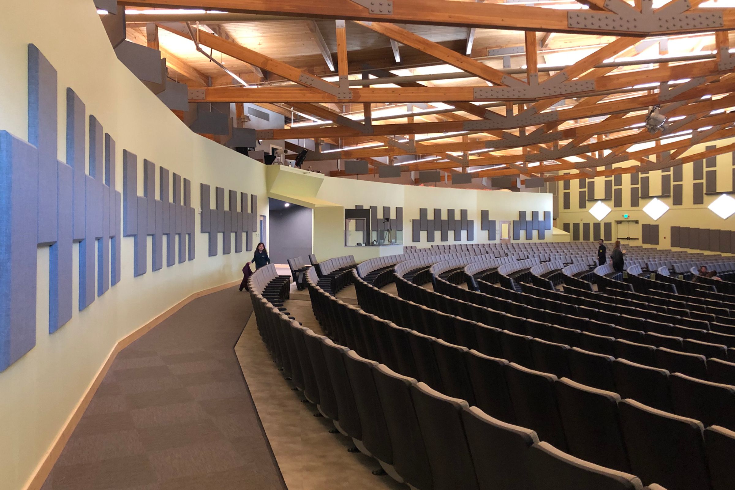 Acoustic panels on wall and ceiling at the Aspen Academy