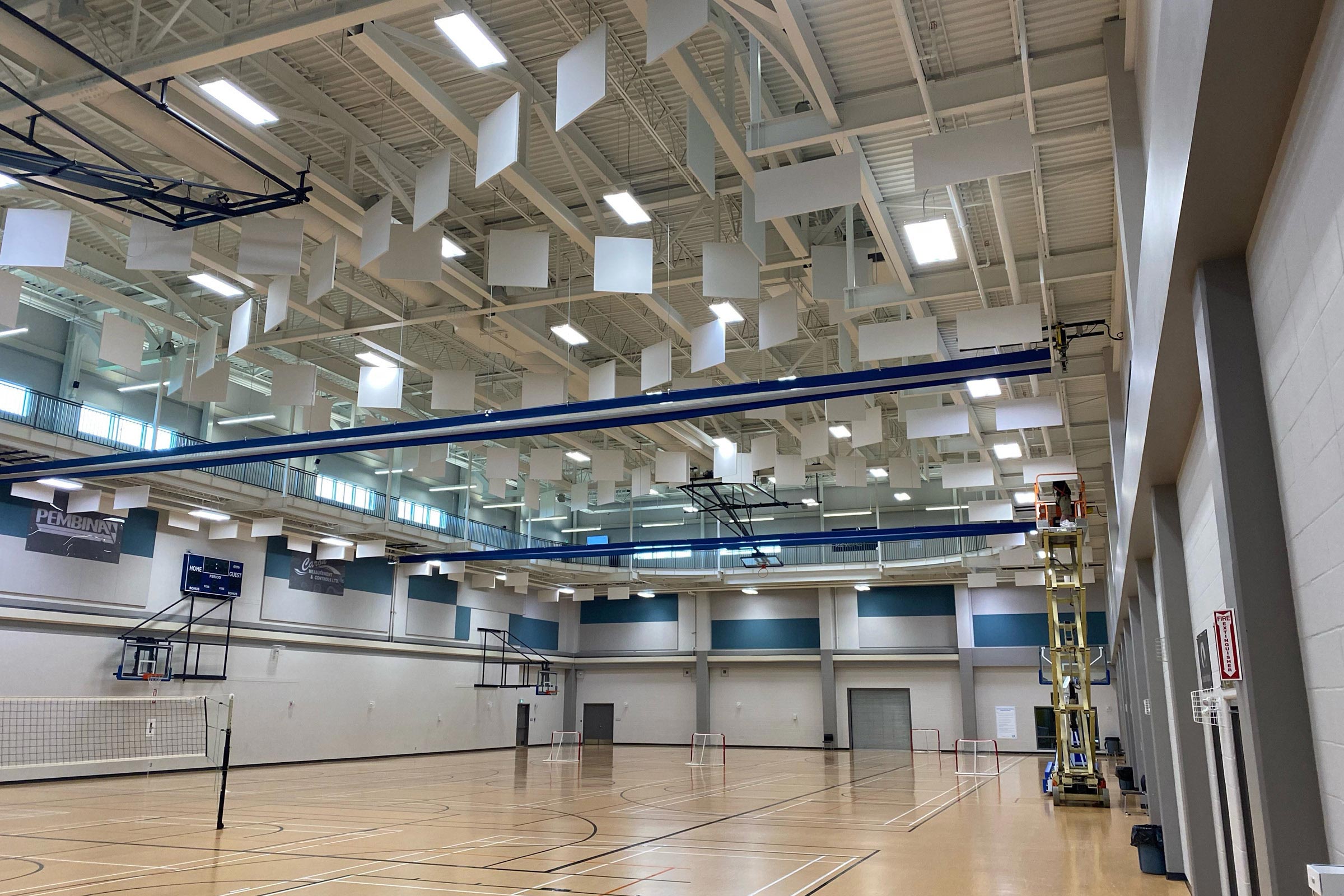 Primacoustic Baffles in a sports hall