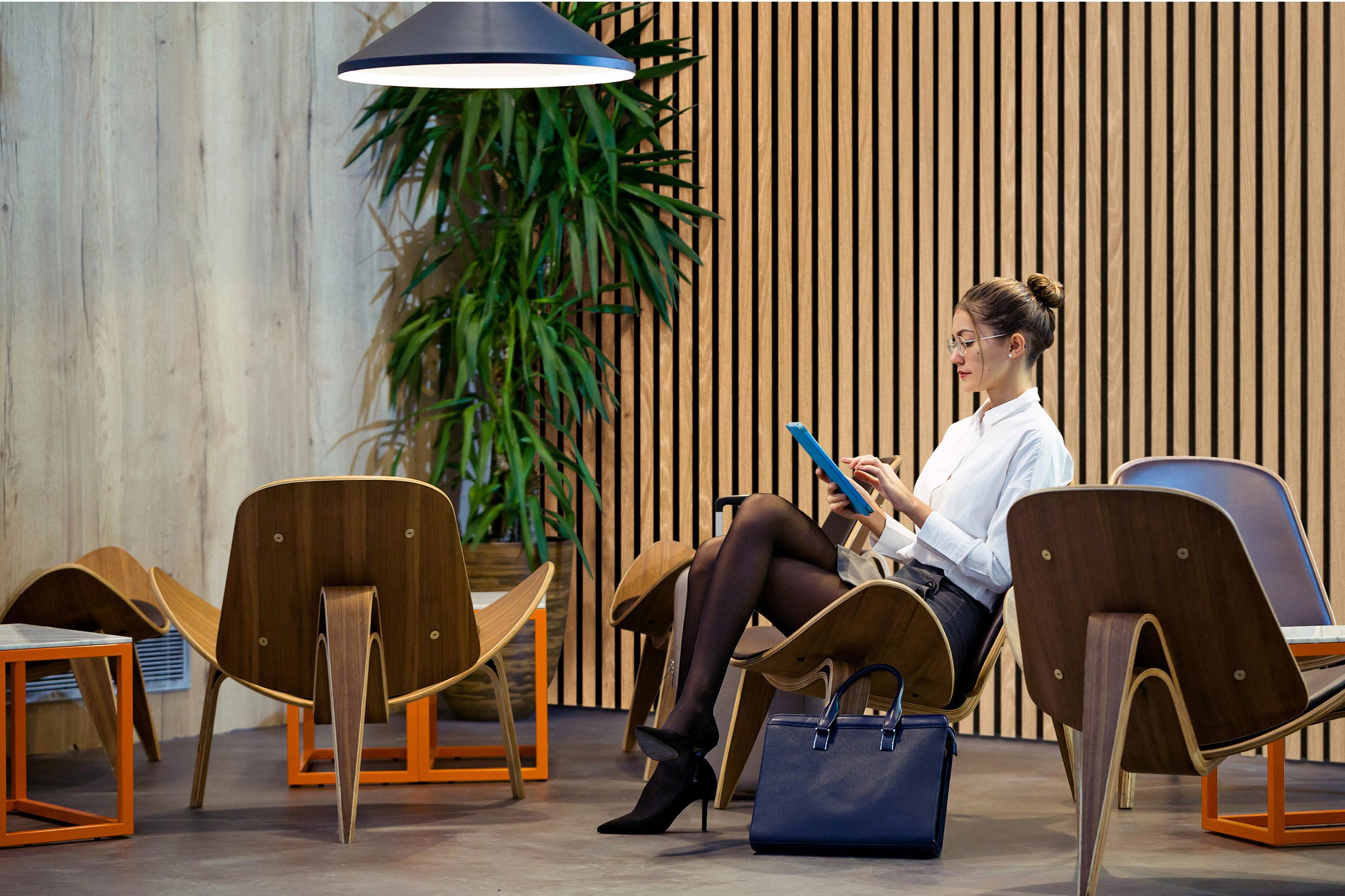 Ecoscapes Slat Wall in a waiting room