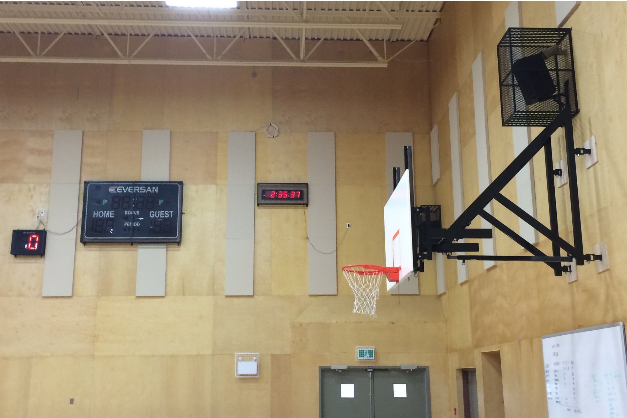 Primacoustic Hercules heavy duty acoustic panels in a basketball court