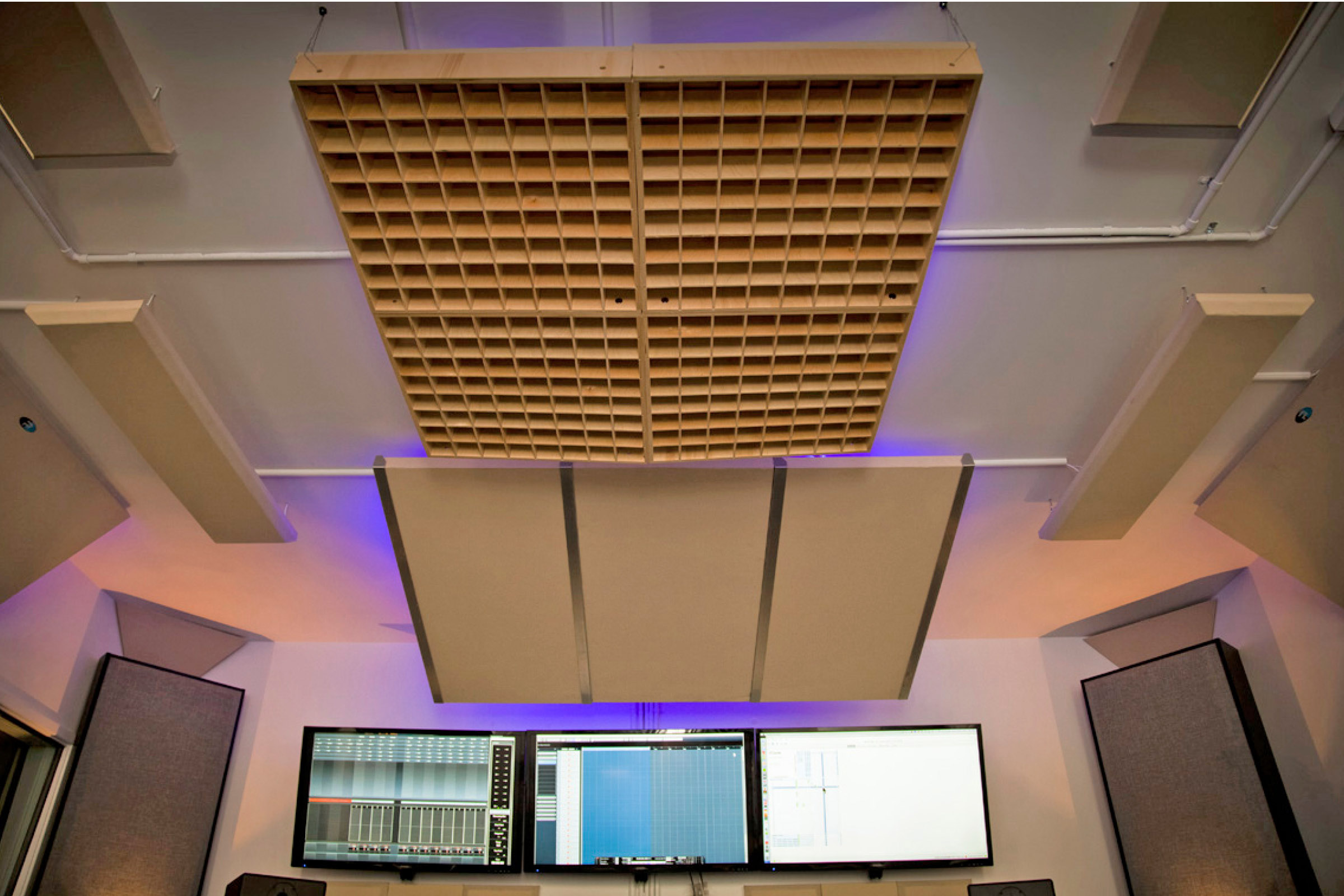 Primacoustic Radiator Diffuser in a recording studio